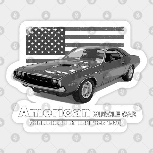 Challenger RT HEMI 426 American Muscle Car 60s 70s Old is Gold Sticker by Jose Luiz Filho